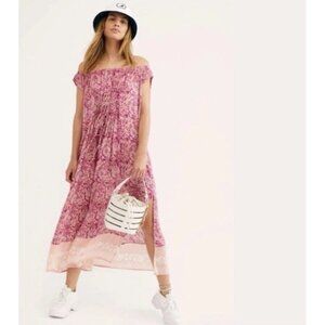 Free People Sweet Soul Maxi Dress Beach XS Jungle Flower (women’s 0-2)EUC Boho